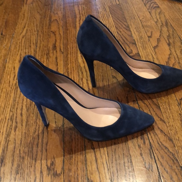 Navy suede 4 inch heels in size 7 - Picture 2 of 3